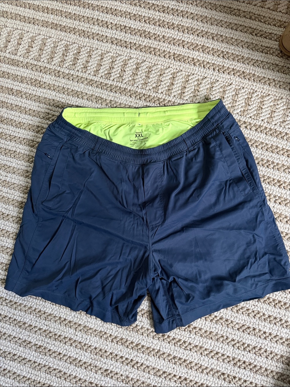 Birddogs Navy Athletic Shorts with Lime Inner Liner
